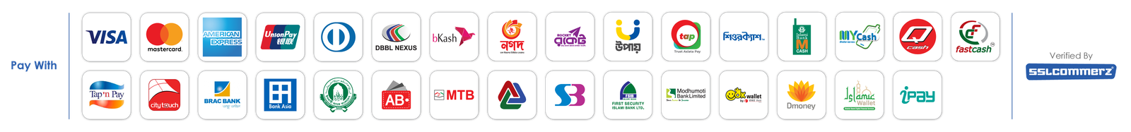 SSLCommerz Payment Methods